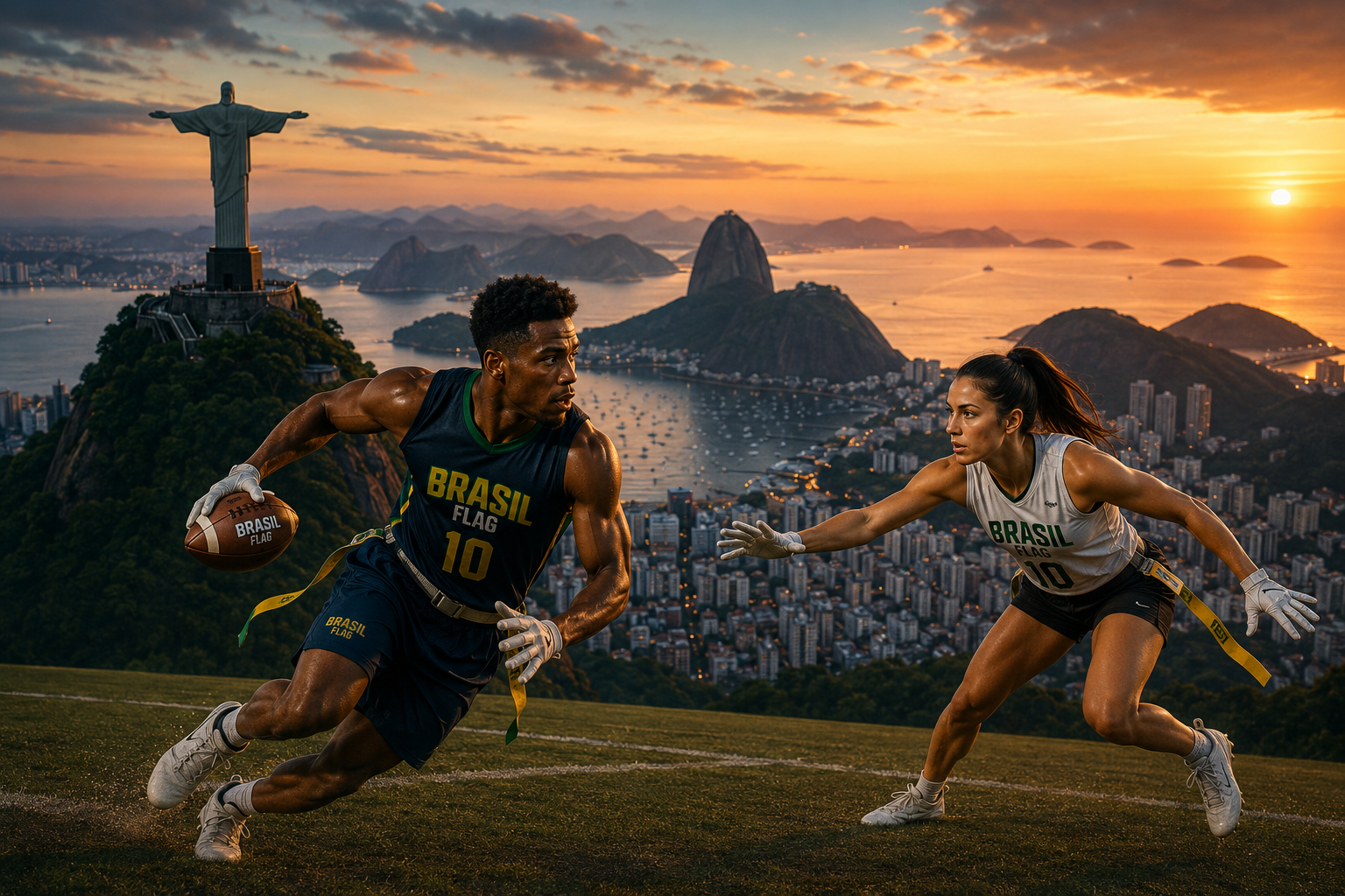 Rio de Janeiro e atletas de Flag Football